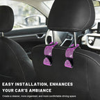 4 PCS Bling Car Seat Headrest Hooks, Sparkly Crystal Rhinestone Auto Back Seat Hanger Backpack Storage Hanger, Universal Diamond Handbag Hanging Holder for Car RV SUV Truck (Pink) - Image 6