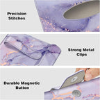 CaseBot Car Visor Tissue Holder, Sun Visor Napkin Holder, Mask Holder, PU Leather Backseat Tissue Box for Truck SUV, Lilac Marble - Image 4
