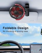 Car Clip on Fan for Sun Visor Handle, 2000Mah Rechargeable Battery Powered Usb Fans That Blow Cold Air, Portable Car Cooling Fan for Cars without Ac, for Vehicle, Van, Suv, Rv, Truck, Red - Image 6