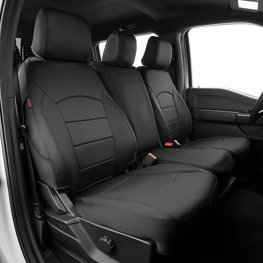 EKR Ram 1500 Seat Covers Custom Fit for (Quad Cab) RAM 1500 Laramie/Rebel 2019 2020 2021 2022,Waterproof Black Car Seat Cover for Trucks Full Set-Neoprene(Black) by EKR
