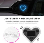 Sun Walker Heart-Shaped Car LED Ambient Light, Solar-Powered Love Heart Lamp Vehicle C-Pillar Atmosphere Light, Vibration-Sensing Triangle Window Lights Car Interior Decoration (Ice Blue) - Image 4