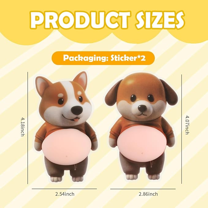 3D Corgi & Dog Belly Car Stickers,Soft Car Door Edge Guards for Avoiding Collisions and Cars Decorations,Self-Adhesive Cute Automotive Decals as Cars Door Edge Protector - Image 2