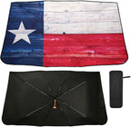 American Flag Windshield Sun Shade Umbrella The State Texas Wooden Foldable Car Front Window Sunshade Blocks UV Rays Heat Keep Vehicle Cool (55" x 27.5") by Oarencol