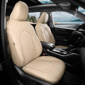 Custom Seat Covers for Toyota Highlander 2020-2026 7 Seats Beige | faux leather, 2nd row captain chairs, waterproof, breathable, airbag compatible, stain resistant, easy install, durable by FEINEPRO