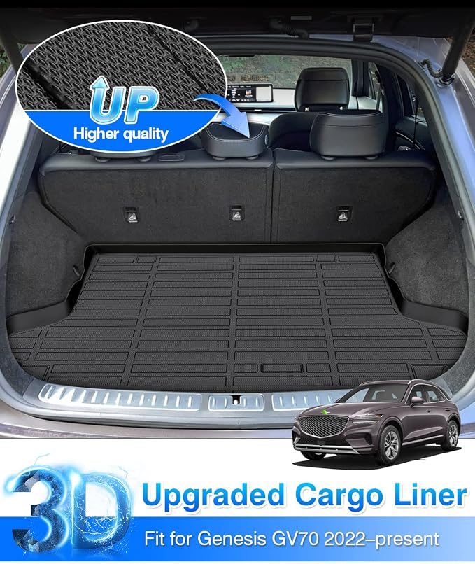 Cartist Cargo Liner Compatible with Genesis GV70 2022 2023 2024 2025 2026 Accessories All Weather Trunk Mat Cargo Mat Waterproof Heavy Duty - Image 2
