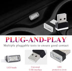 Yourkar 4 PCS USB LED Car Interior Atmosphere Lamp, Plug-in USB Interface Trunk Ambient Lighting Kit, Night Led Decoration Mini USB Light, Universal Interior Car Accessories (White+Red) - Image 3