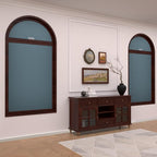 Myshade Arch Window Shades Half Circle Blackout Cellular Shades Cordless No Drill Blinds for Windows Half Moon Honeycomb Fabric No Tools Room Darkening Shades Easy Install (1PCS Blue 24" W X 48" H) - Image 2