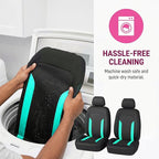 Car Seat Covers, Breathable Split Anti-Slip Vehicle Front Seat Protector with Removable Headrest Guard, Auto Interior Chair Protective Covers, Universal for SUV Automobile Truck (Mint Green) - Image 5