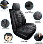 FREESOO Custom Leather for Toyota Tundra Seat Covers 2007-2013 Crewmax Cab | Fit for Crewmax Cab 5 Seats, Full Set, 60/40 Split Bench, Faux Leather, for Truck Toyota Tundra Accessories, BlackBlue - Image 5