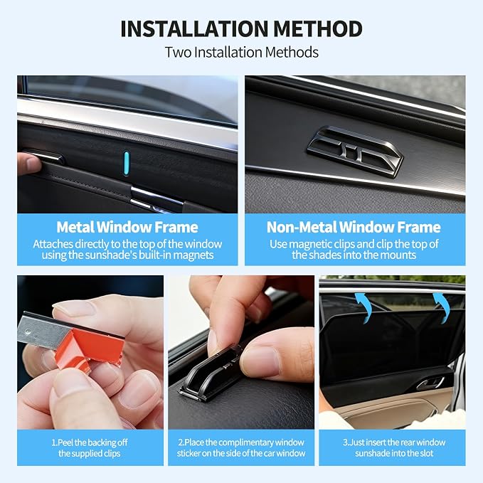 2PCS Rear Side Window Sun Shades for 2023-2026 Honda CRV | Breathable Mesh UV & Heat Blocking Privacy Rear Side Window Covers, Ideal for Baby, Travel and Camping Accessories - Image 5