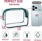 12 Pieces Clear Makeup Bags Bulk, TSA Approved Toiletry Bag Cosmetic Toiletries Pouch with Zipper, Waterproof Vinyl Plastic Organizer Case for Carry-on Travel Essentials (Green Medium) - Image 2