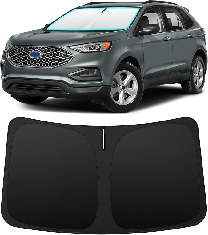 INSAUTO Custom Fit Windshield Sun Shade for Ford Edge 2015-2024 | Foldable Front Window Sunshade Car Accessories, UV & Heat Reflector, Keeps Interior Cool, Includes Storage Bag by INSAUTO