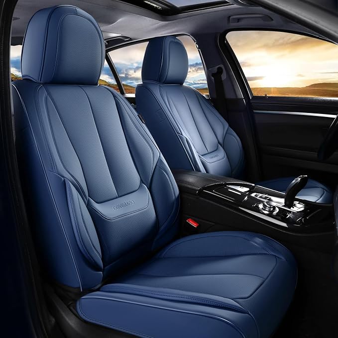 Coverado Car Seat Covers, Seat Covers for Cars, Waterproof Leather Auto Seat Protectors, Leather Car Seat Cushion, Car Interiors Accessories Universal Fit for Most Cars by COVERADOAUTO