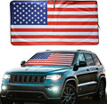 Car Windshield Sun Shade American Flag Design, KANCOKIT Foldable Car Front Window Sun Shield for SUV Truck Van, Keeps Your Vehicle Cool, Protects Dashboard from Fade and Cracks (59 x 33.5 Inch) by Provideserviceforyorcar