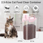 Dog Cat Food Storage Container with Cup (Pink, 2.5L (2 pack)) | Pet Food Pourable Container Airtight with Large Spout, BPA-Free Plastic Food Dispenser for Pet Food, Bird Seed, Rice, Flour - Image 3