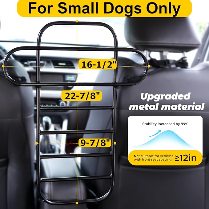 Metal Car Dog Barrier for Small to Medium Dog,Hard to Climb Over,Durable Pet Barrier for Car,Elastic Ropes & Buckle Straps Firmly Fixed,Easy Installation,Limited Lifetime Warrnaty - Image 3