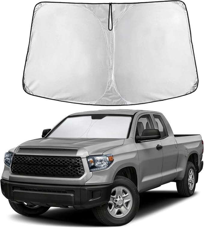 EcoNour Windshield Sun Shade Compatible for Toyota Tundra 2022–2025 2026 | Custom Fit Pickup Truck Front Window Sunshade | Foldable UV & Heat Reflective Sun Visor by EcoNour