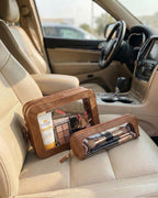 Clear Makeup Bag Set of 2 - Travel Toiletry Organizer for Women, Waterproof Cosmetic Pouch & Car Accessory for Travel Size Pencil Case Pouch Car Organizer and Storage (2Pack-Standard&Slim, Brown) - Image 4
