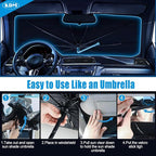 KDM Umbrella Style Windshield Sun Shade Fit for 2010-2023 Toyo-ta 4Runner | Foldable Front Windows Sunshade Visor Protector Blocks UV Rays Heat,5 Layer - Image 7