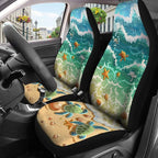 GENANY Hawaiian Car Seat Covers, 2-Piece Front Seat Set | 2-piece polyester front seat cover set, each 35 x 21 x 21 inches, with adjustable straps and hooks - Image 4