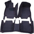 Car Floor Mats Compatible with 2022-Current Infiniti QX60 2+3+2 Seater/ 2022-Current Nissan Pathfinder Floor Liner All-Weather Black with Red Stitching by ZYCHUANGYING