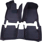 Car Floor Mats Compatible with 2022-Current Infiniti QX60 2+3+2 Seater/ 2022-Current Nissan Pathfinder Floor Liner All-Weather Black with Red Stitching by ZYCHUANGYING
