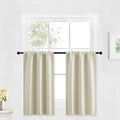 RYB HOME Cafe Curtains 30 inch Length, Short Window Curtain Tiers | Light UV Heat Blocking, Energy Saving, Privacy Protection, For Basement Bathroom Kitchen Window, W29 x L30, Beige, 2 Panels by RYBHOME