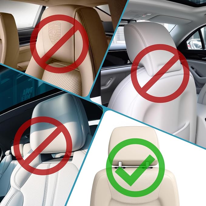 Purse Hook for Car, Adjustable Headrest Bag Seat Hooks Back, Car Accessories for Women, Coloured, 4 Pack - Image 7