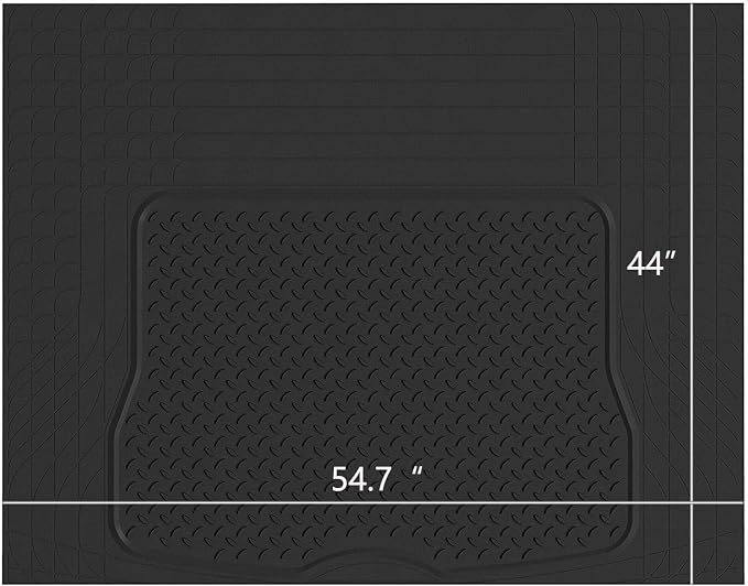 PIC AUTO Heavy Duty Cargo Liner, Trimmable All-Weather Rubber Trunk Mat for Cars, SUVs, Vans & Trucks, Anti-Slip Backing, Durable Protection, Large, Black by PICAUTO