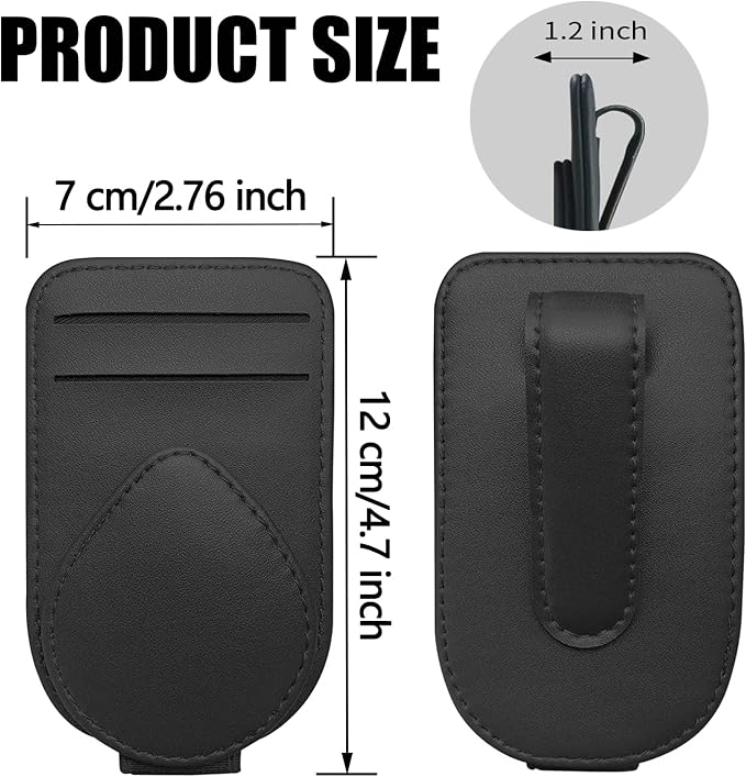 Visor Card Holder for Car Visor, 2 Card Slots Visor Glasses Clip, Strong Magnetic Visor Holder, Visor Accessories for Cars SUV(Gray1Pcs) - Image 7