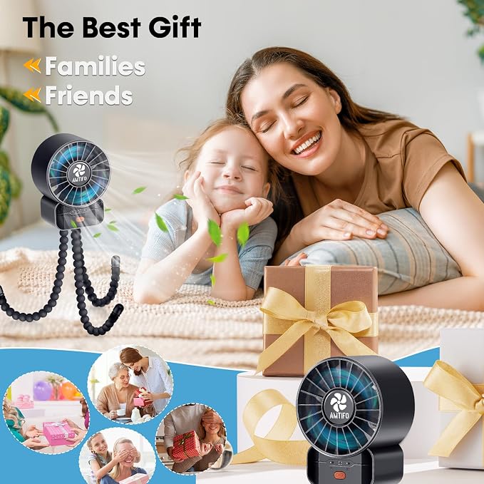 AMTIFO 2-Pack Stroller Fan for Baby: USB Rechargeable, Quiet, Adjustable & Portable - Ideal for Stroller, Crib, Car, Baby Gear - Up to 12 Hours Battery Life, Perfect for Hot Weather - Image 8