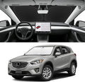 Custom Fit Windshield Sun Shade for Mazda CX5 2013-2016 | Blocks UV Rays and Sun Heat, Helps Reduce Interior Temperature, Protects Dashboard from Fading, Folds Easily for Storage by SLOGENTO