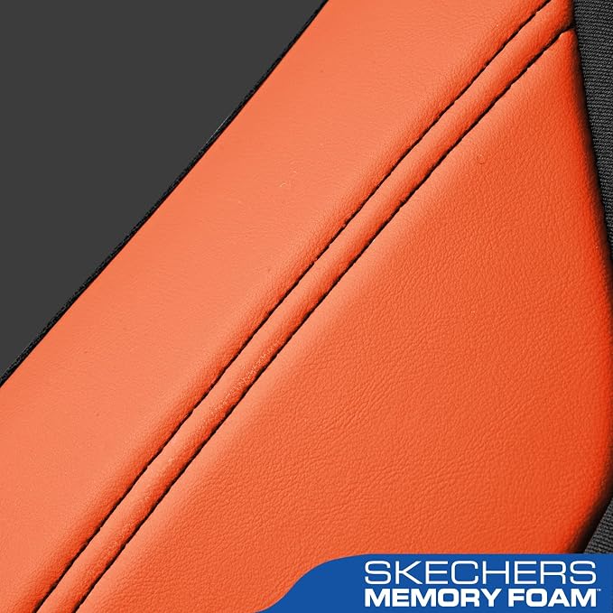 Skechers Memory Foam Seat Covers,Leather Car Seat Covers, Ultimate Comfort & Support Seat Covers Full Sets Airbag Compatible, Automotive Universal Fit Most for SUVs, Vans, Sedans, Cars, Trucks,Orange - Image 7