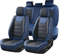 Coverado Car Seat Covers Full Set, Seat Covers for Cars, Waterproof, Leather Car Seat Cushion, Universal Car Interior Covers Seat Protectors for Most Cars Blue by COVERADOAUTO