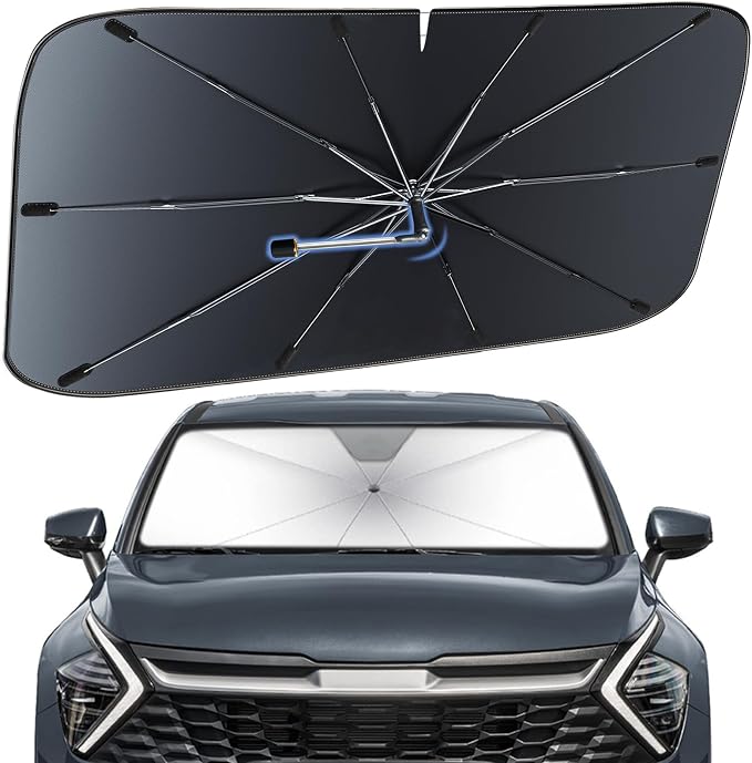 Windshield Sun Shade Umbrella for Kia Sportage 2023-2026 Front Window | Heat-Reflective Window Shade, Umbrella Sunshade Cover Blocks Heat, Protects Interior, Vehicle-Specific Precision Fit by Fshaanys
