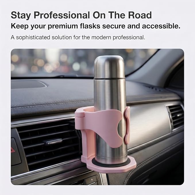 Car Cup Holder, Stable Cup Holder Expander for Car Air Vents, Car Ashtray Holder, Suitable for Sedans SUVs Trucks with Horizontal Blade Vents (Pink) - Image 4