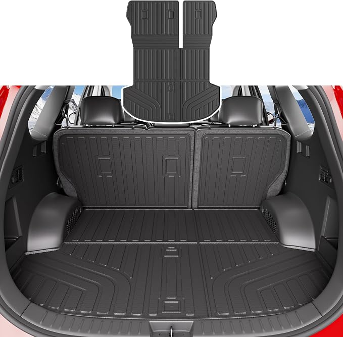 xipoqix Cargo Mat Backrest Mat Compatible with 2019 2020 Santa Fe | TPE Cargo Liner Back Seat Protector Trunk Mat Replacement for 2019 2020 Santa Fe Accessories (Trunk with Backrest Mats) by xipoqix
