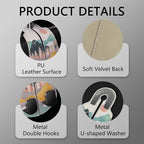 Blusabaca 2PCS Car Seat Headrest Hooks, Purses Bags Holder, Sunrise | PU Leather, Double Metal Back Storage Hangers for Grocery Bags Handbags Bottles Coats Phones, Car Accessories Organization - Image 4