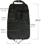 Black Car Seat Back Organizer with Multiple Pockets and Hooks - Image 4