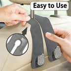 Car Hooks for Headrest: 2Pc Car Seat Back Storage Headrest Hook - Premium Leather Double Metal Hook - Purse Hook For Car Headrest - Car Headrest Hooks for Purses, Handbags, Bags - Grey Diamond - Image 5