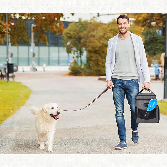 Teamoy 2 Layer Dog Travel Bag, Pet Supplies Weekend Tote Organizer, Gray | Large Dog Bag for Supplies with 2 Silicone Collapsible Bowls, 2 Food Carriers, 1 Water-Resistant Placemat - Image 8
