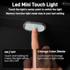 4PCS Wireless Car Led Interior Lights with Touch Control, 7 Colors Magnetic Car Dome Lamp, USB Rechargeable Cordless Footwell Ambient Light for Cars Truck Van,Cabinet, Wardrobe - Image 2