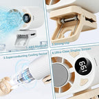 Car Clip on Air Conditioner Fan with LED Display Cooling Fan 360 Rotation & 199 Speeds with Semi Technology 3-Speed Silent Bladeless for Cars Hands Free Clip on Fan for Work Camping - Image 7