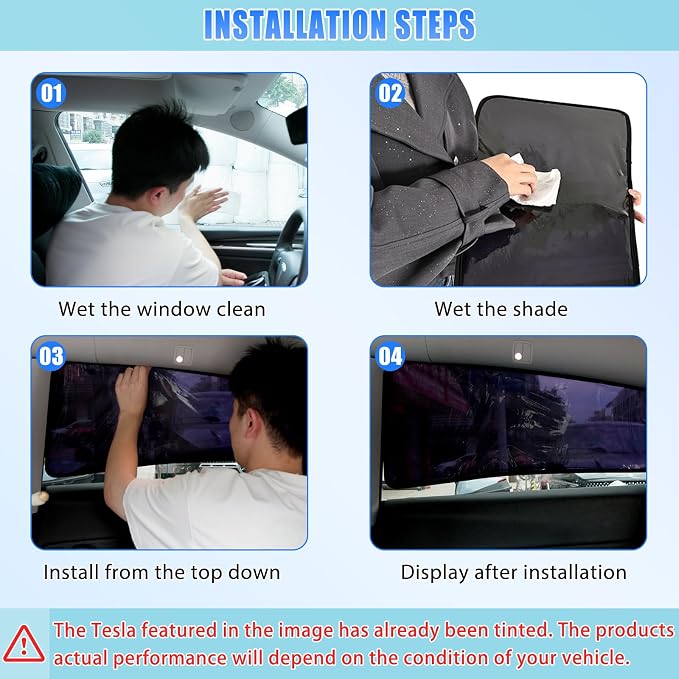ZATOOTO Tesla Model Y Rear Car Window Shades 2020-2026, Static Cling | Bluish-Purple Car Sun Shade, Heat Reduction, Enhanced Sun Filtering, Specific for Frameless Doors, For Baby - Image 8