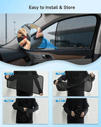 Car Window Shade for Honda CRV 2017-2022, 4 Pack Magnetic Mesh Sun Shades for Front & Rear Windows, UV Glare Protection & Baby Car Shade for Napping Camping Breastfeeding - Image 7