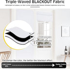 NICETOWN Pure White Magnetic Blacktout Door Curtain for French Window | Room Darkening, Thermal Insulated, Temporary, Roman Roll Up Shade for Glass, Front Back Kitchen Window, 1 Panel, W30 x L72 - Image 4