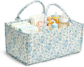 Diaper Caddy Organizer,Cute Floral Nursery Storage Basket,Soft Portable Changing Table Car Caddy Organizer Gift (Blue Floral B) by Ankick