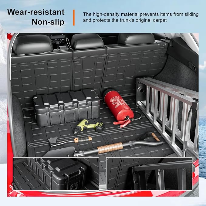 powoq Cargo Mat & Backrest Mats Compatible with 2023-2025 Mazda CX-5 | Cargo Liner Seat Back Protector TPE All Weather Replacement for Mazda CX-5 2023-2025 Accessories (Trunk Mat+Backrest Mats) - Image 4