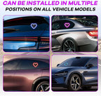 Car Window Wireless LED Ambient Light Solar Powered Love Heart Shaped Neon Lamp for Night Driving Interior Decor Accessories Romantic Gift for Women Girl Couples-Pink - Image 5