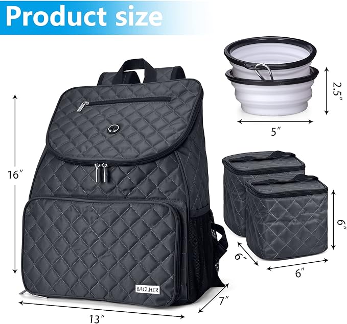 BAGLHER 丨Dog Travel Bag,Airline Approved Pet Supplies Backpack, Dog Travel Backpack with 2 Silicone Collapsible Bowls and 2 Food Baskets. - Image 8